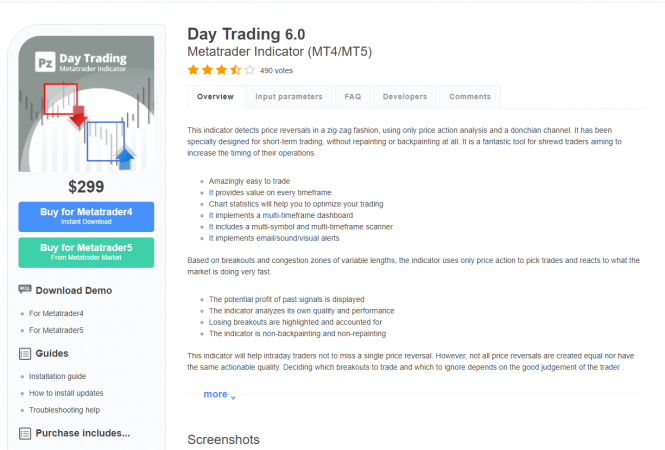 Pz day trading - indicator bắt đảo chiều trong ngày theo price action